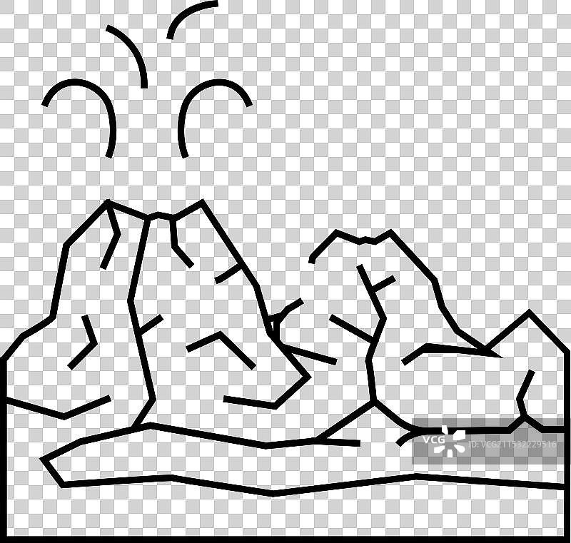火山谷线条图标图片素材