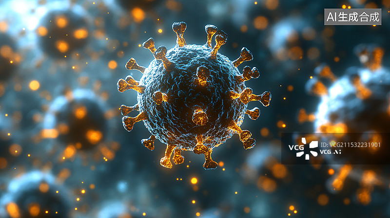 【AI数字艺术】细菌病毒医学影像，微生物图片素材