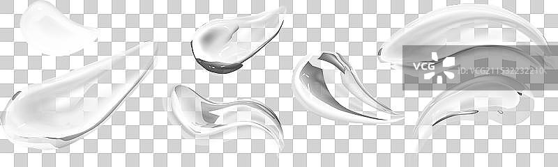 白色半透明的乳霜或乳液样本图片素材