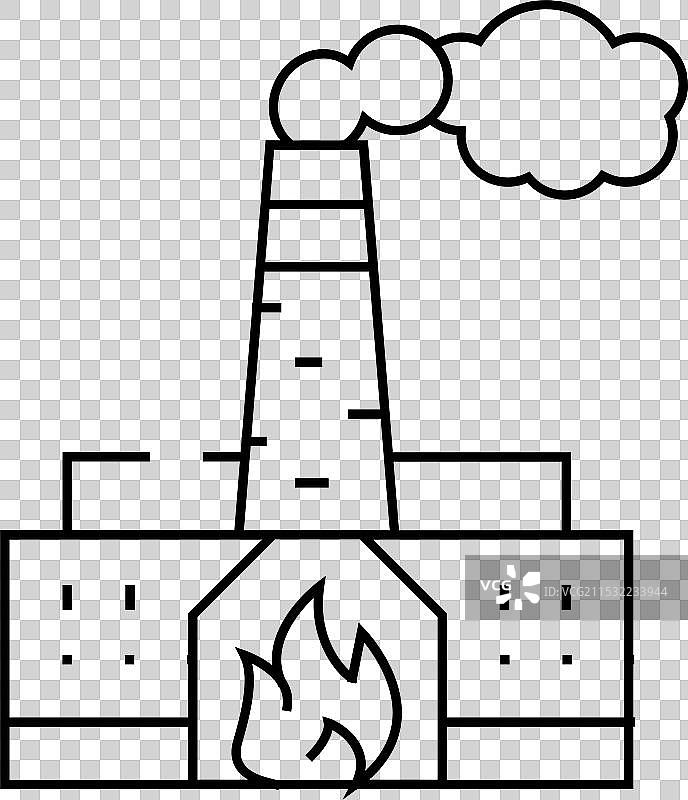 热电厂泥炭线条图标图片素材