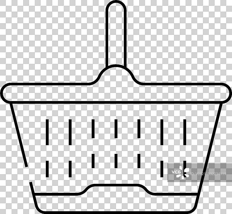 购物塑料篮线条图标图片素材