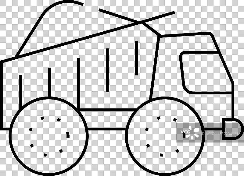 运送泥炭的卡车线条图标图片素材