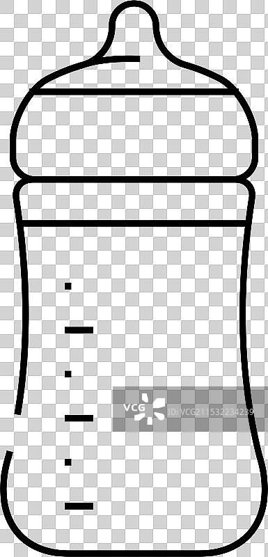 婴儿喂养塑料瓶线条图标图片素材