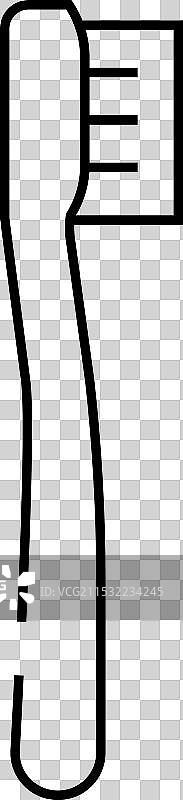 牙刷塑料配件线条图标图片素材