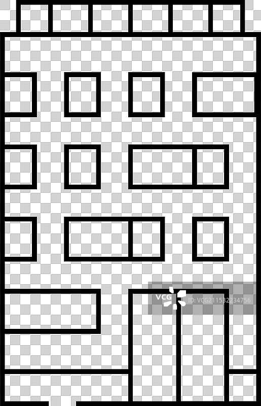 公寓房屋线条图标图片素材