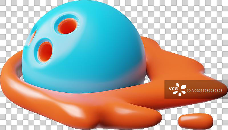 3D燃烧的保龄球，周围有火焰环绕图片素材