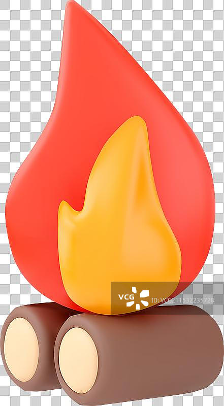 白色背景上的篝火图片素材