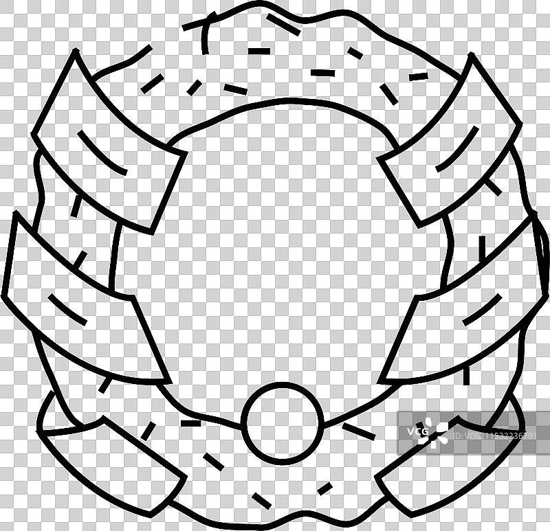 葬礼花圈线条图标图片素材