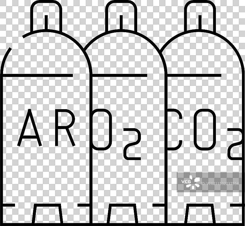 焊接气体：氩气、氧气、二氧化碳管线图片素材