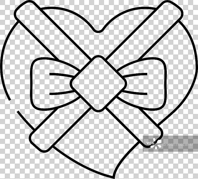 心形巧克力糖果礼盒线条图标图片素材