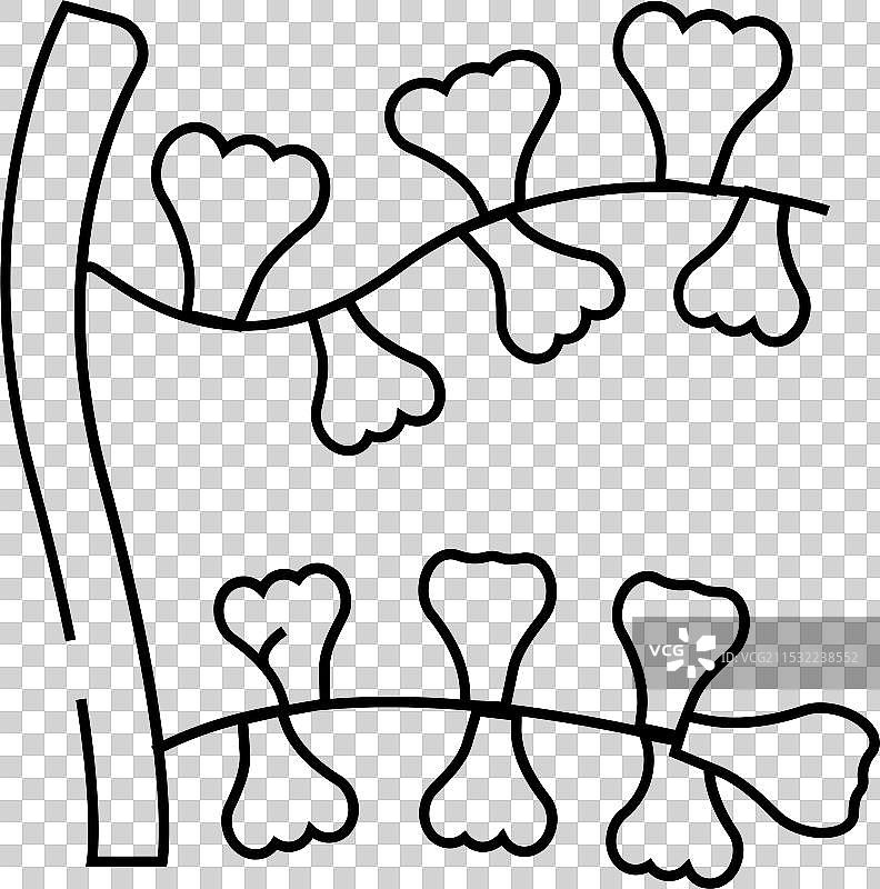 海藻萨加苏姆·霍尔内里线条图标图片素材