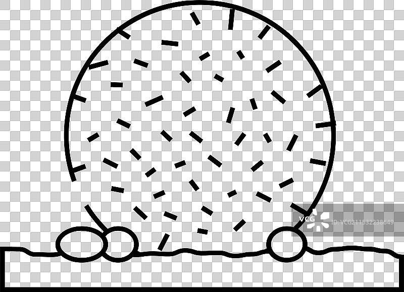 海藻的线条图标（egagropylus linnaeus）图片素材