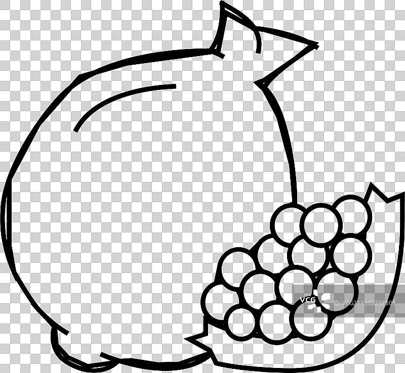 石榴水果线条图标图片素材