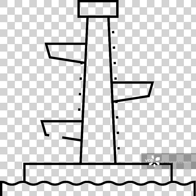 跳跃塔线条图标图片素材