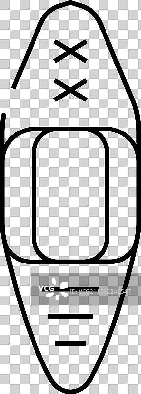 皮划艇水上运动线条图标图片素材