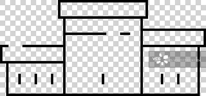 比赛获胜者的奖台线条图标图片素材