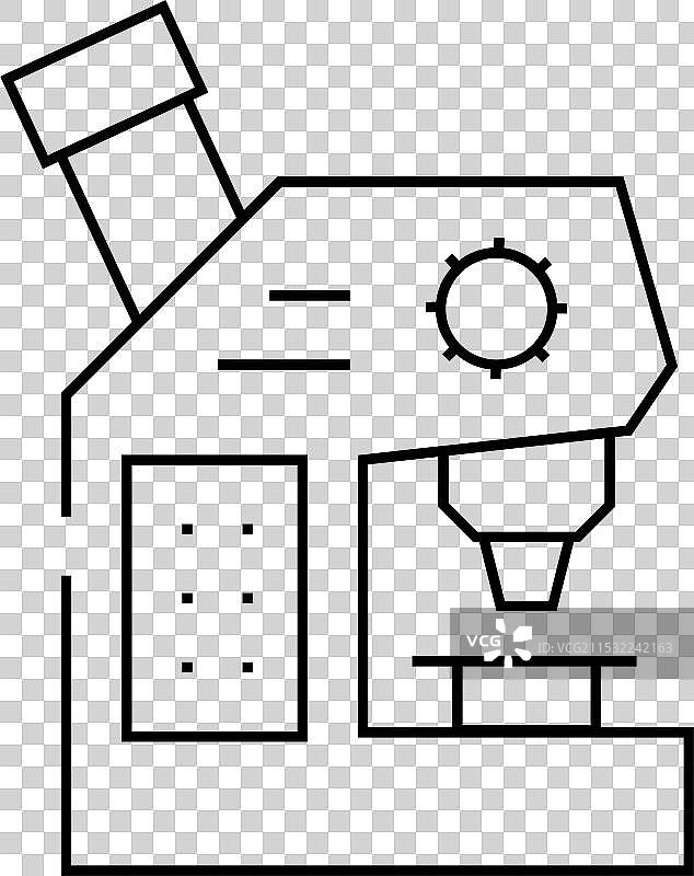 显微镜实验室工具线条图标图片素材