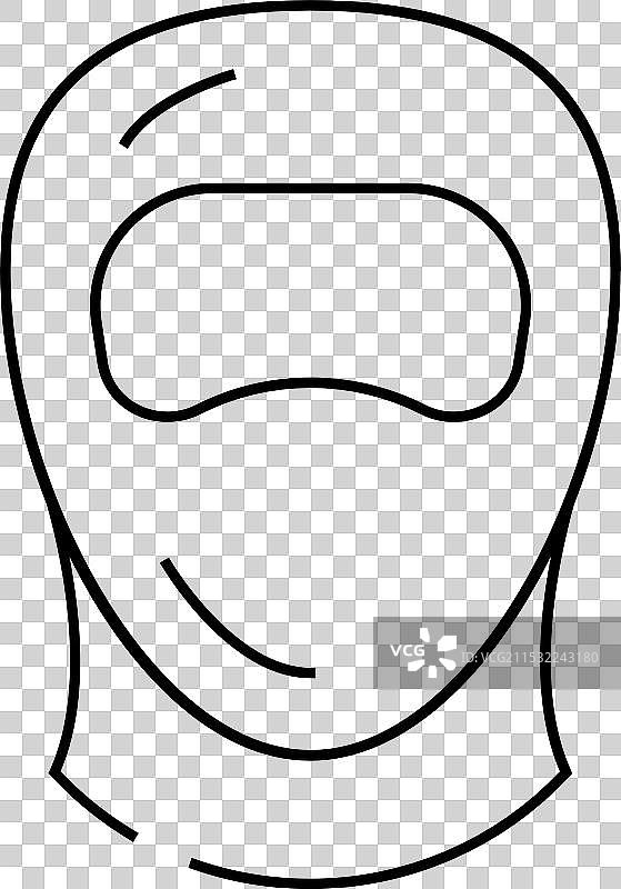 潜水头盔线条图标图片素材