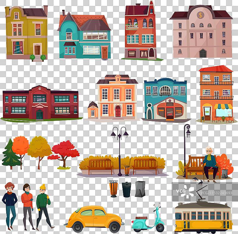 城市环境套件图片素材