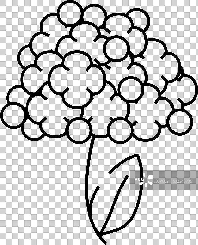 绣球花线条图标图片素材