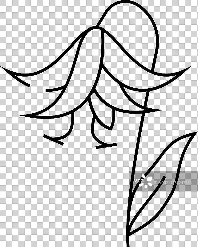 百合花自然线条图标图片素材