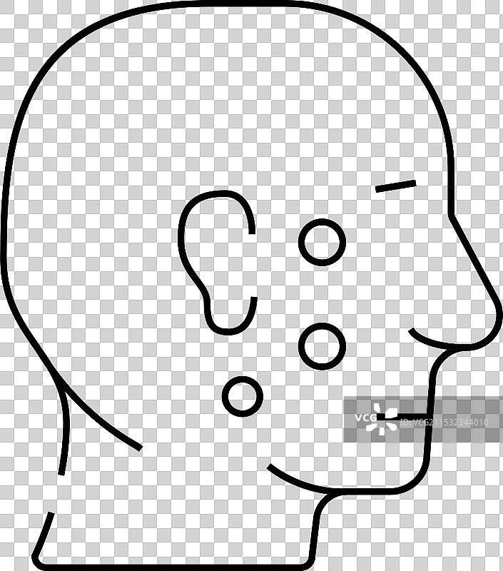 痤疮面部皮肤病线条图标图片素材