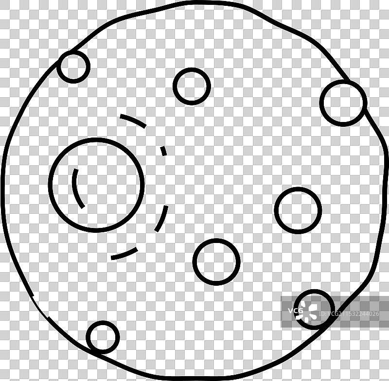 月球 地球 自然卫星 线条图标图片素材