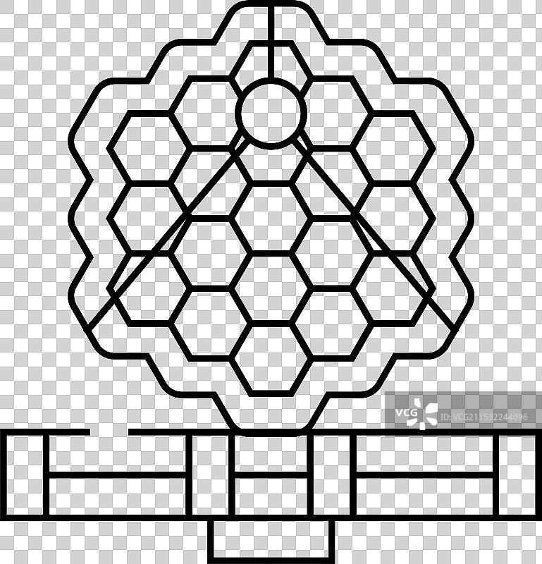 詹姆斯·韦伯太空望远镜线条图标图片素材