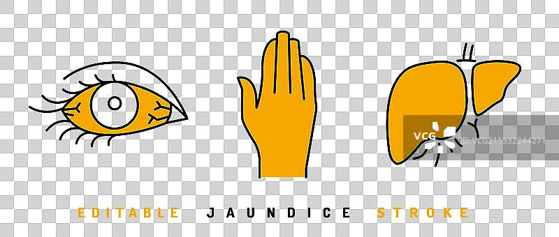 黄疸图标轮廓风格集合图片素材