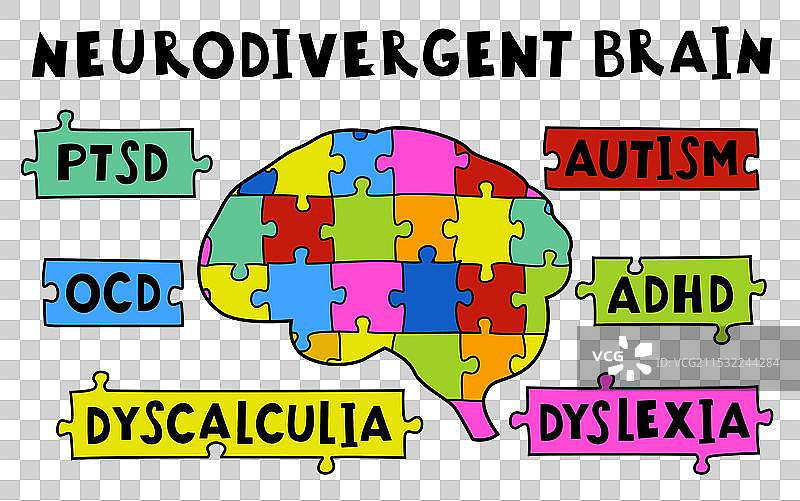 神经多样性大脑人类思维体验图片素材