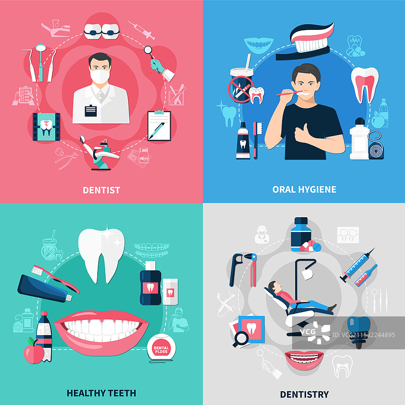 牙科2x2设计概念图片素材