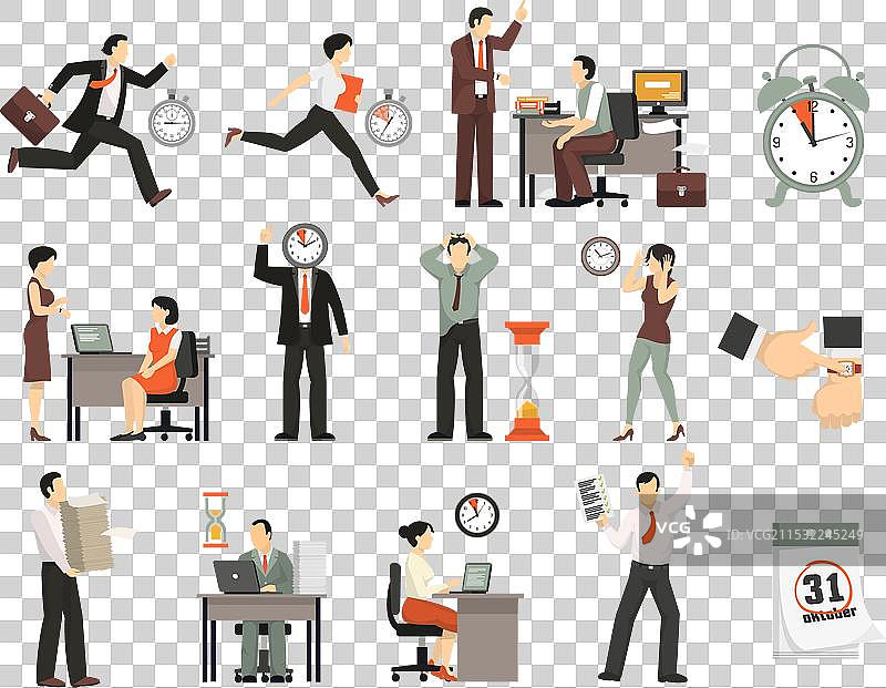 时间有限的人群设置图片素材