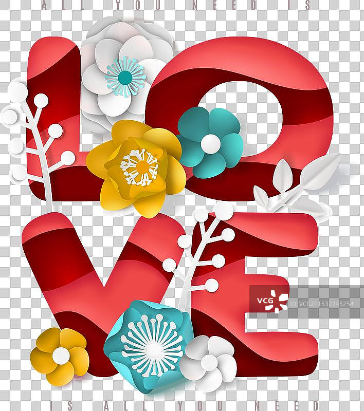 逼真的纸花海报图片素材