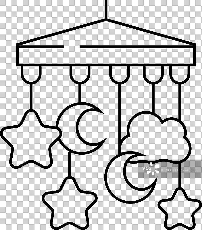 悬挂玩具线条图标图片素材