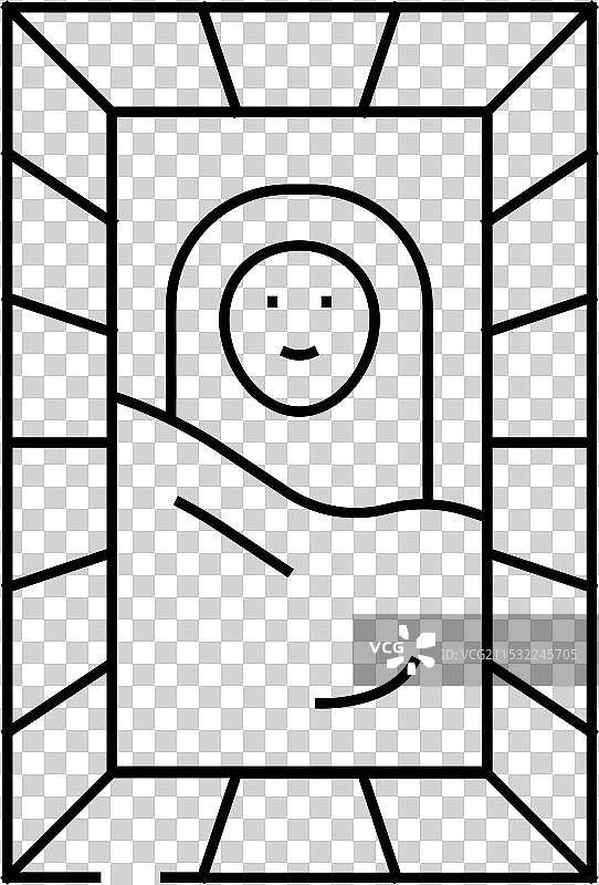 新生儿婴儿床线条图标图片素材