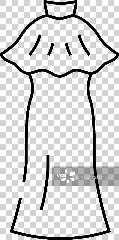 晚礼服服装线条图标图片素材