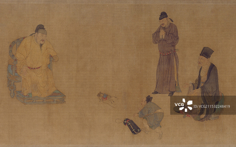 中国古代绘画，任仁发，张果老见唐明皇图卷图片素材