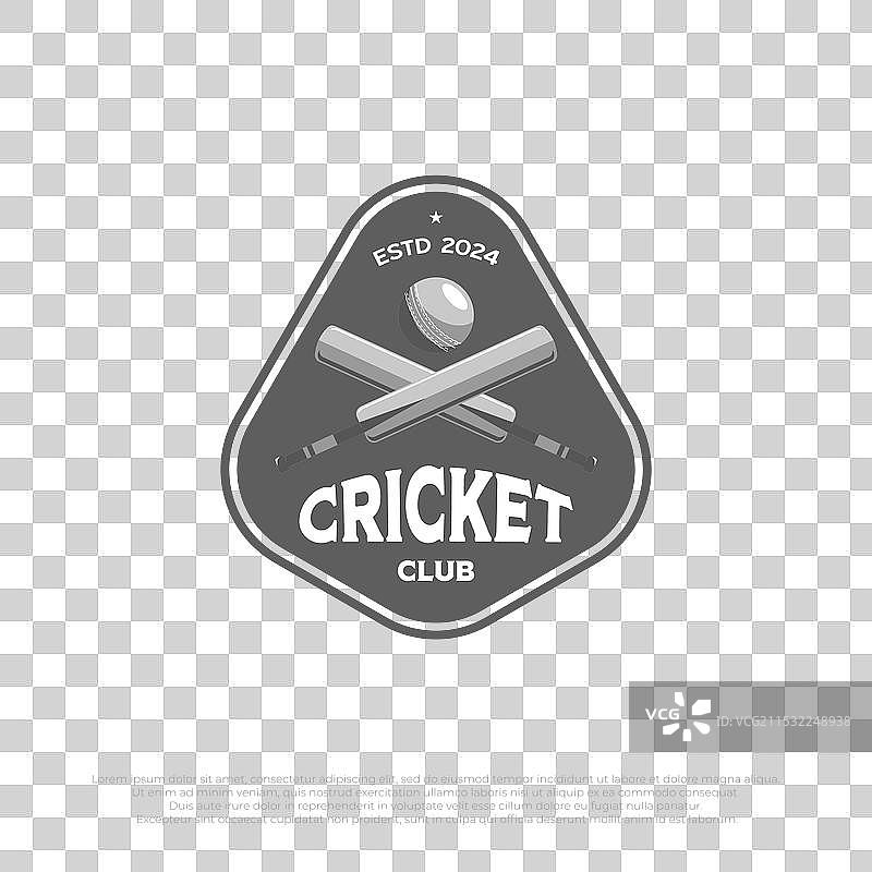 极简主义的板球标志设计徽章图片素材