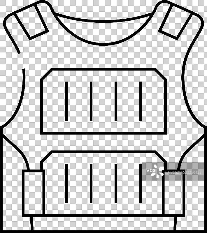 防弹衣线条图标图片素材