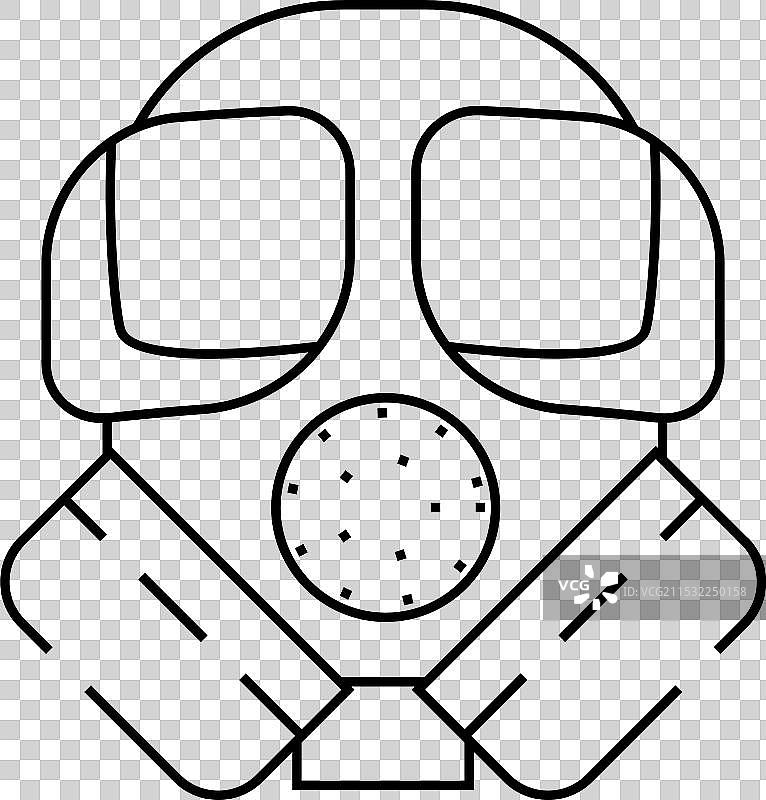 防毒面具线条图标图片素材