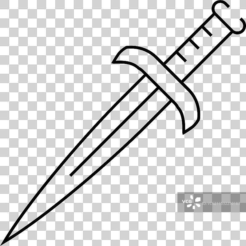 匕首刀线条图标图片素材