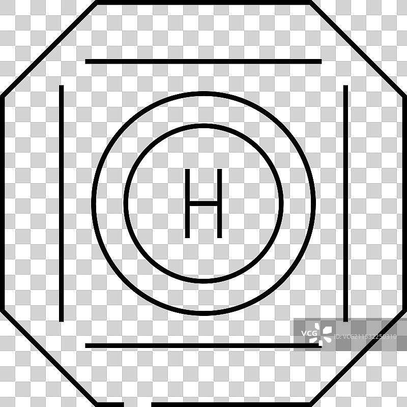 直升机停机坪线条图标图片素材