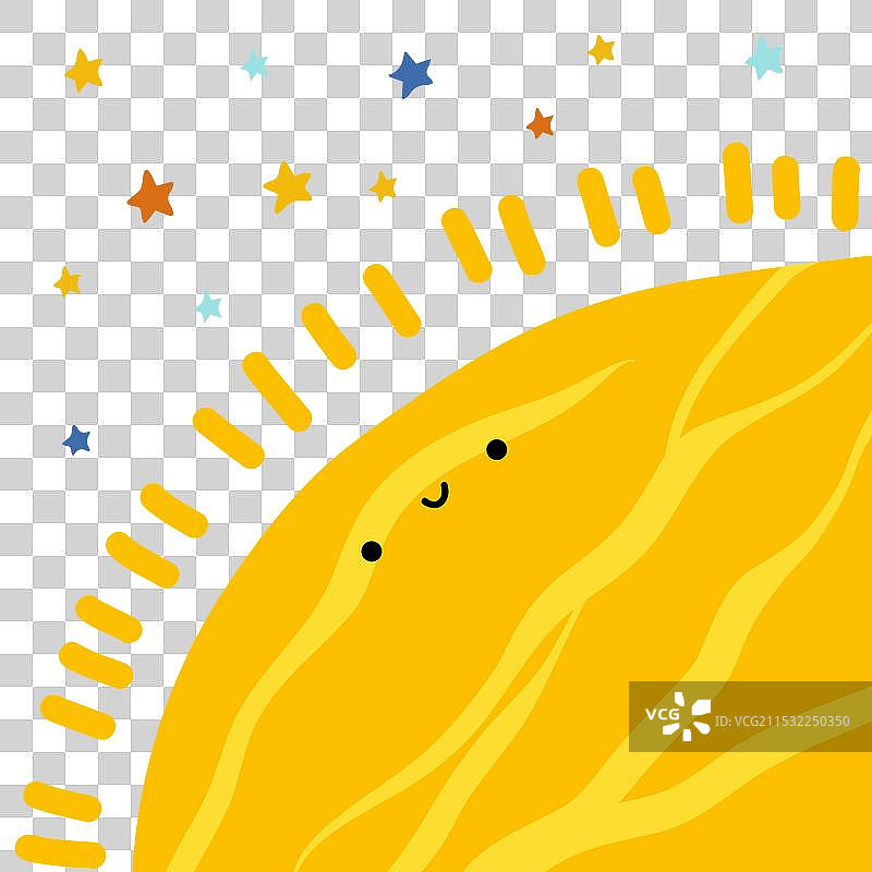 带有卡通面孔的太阳系行星图片素材