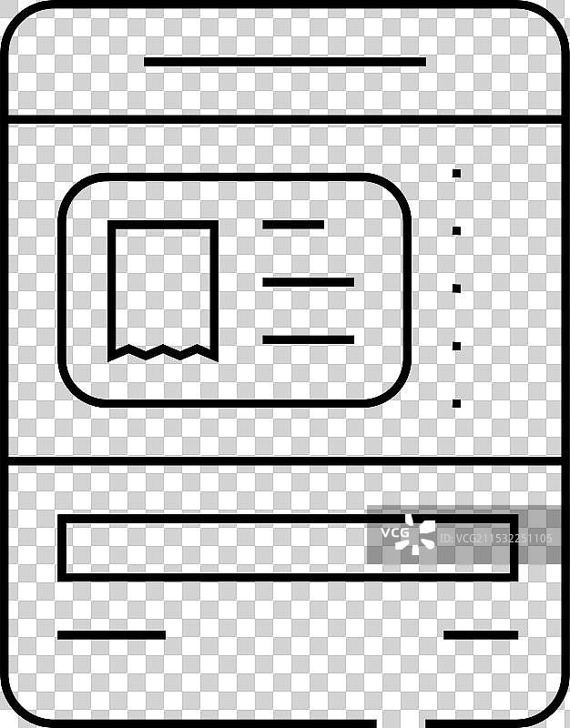 票据发放机线条图标图片素材