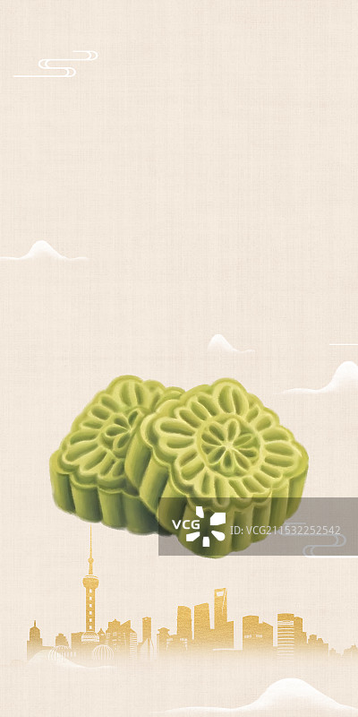 中国风国风水墨风上海特色小吃绿豆糕插画健康特色美食年俗美味二十四节气插画图片素材