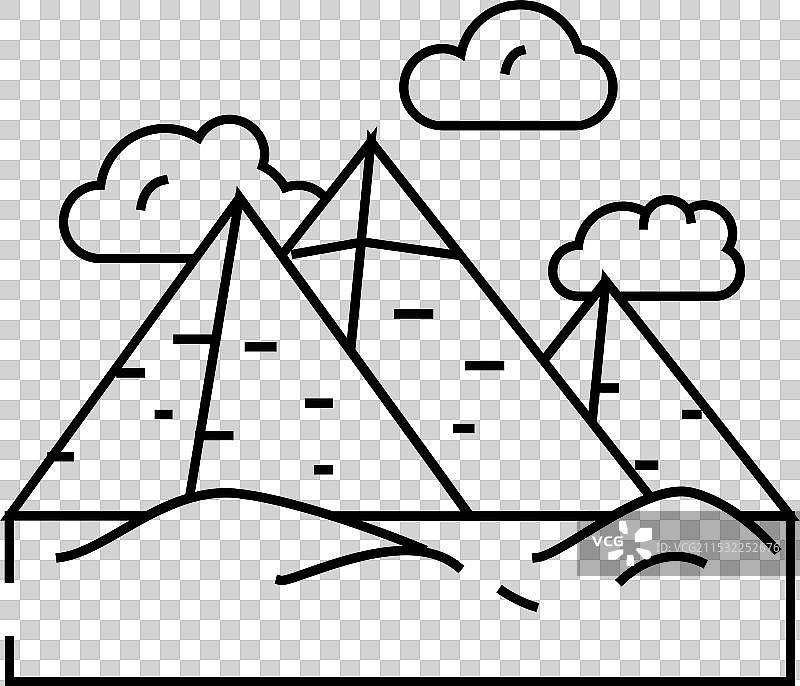 金字塔建造线条图标图片素材