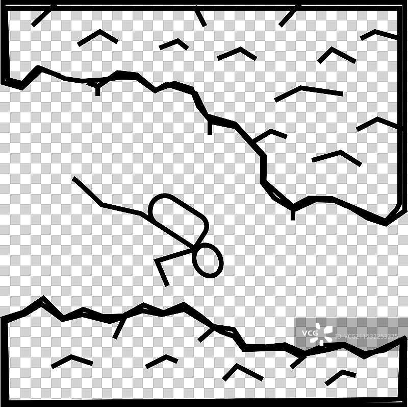 在岩石和洞穴中潜水的线条图标图片素材