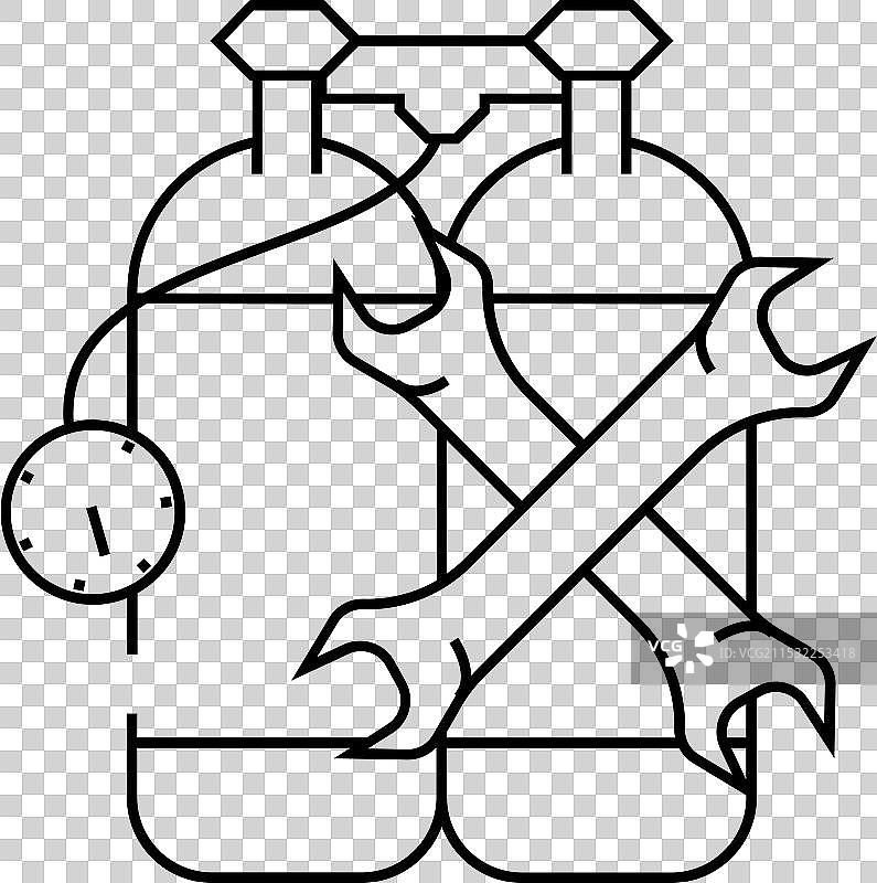 设备维护和修理线条图标图片素材