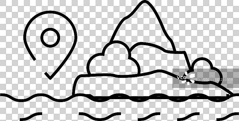 潜水旅游线条图标图片素材