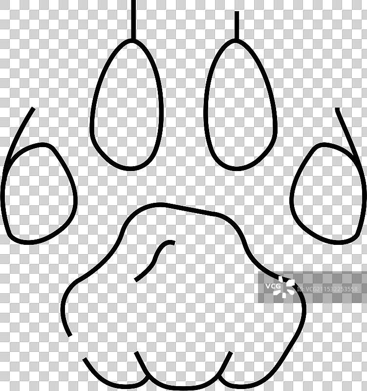 老虎爪印线条图标图片素材